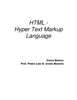 HTML - Hyper Text Markup Language