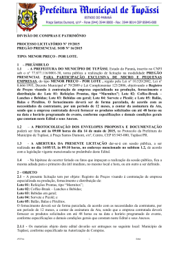 Edital Completo - Portal do Munic&iacute;pio de Tup&atilde;ssi