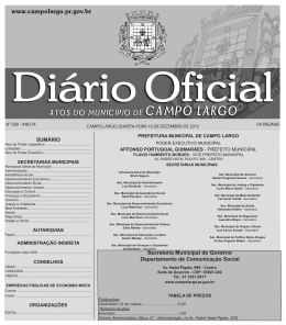 Secretaria Municipal de Governo Departamento de Comunica&ccedil;&atilde;o