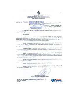 SECRETARIA MUNICIPAL DE GOVERNO 2013/2015