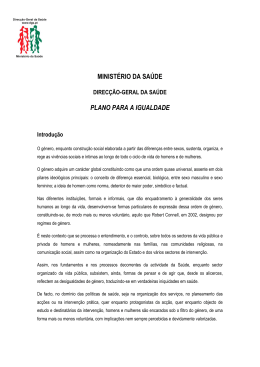 Plano para a Igualdade do Minist&eacute;rio da Sa&uacute;de, homologado