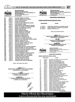 Em CEPWW” P` - - Diário Oficial dos Municípios