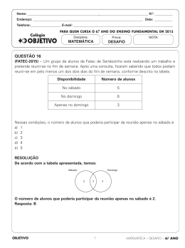6&ordm; ano em 2015 - Col&eacute;gio OBJETIVO