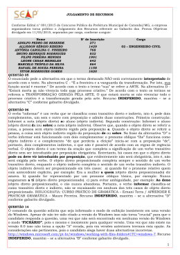 Julgamento dos Recursos em 29/05/2015