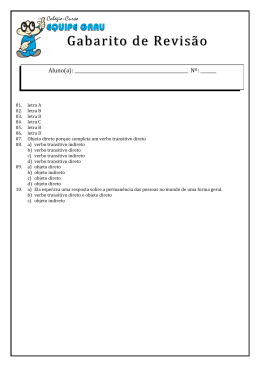 Gabarito de Revis&atilde;o de Revis&atilde;o