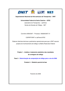 Determina&ccedil;&atilde;o da composi&ccedil;&atilde;o de tr&aacute;fego para o ano de 2006