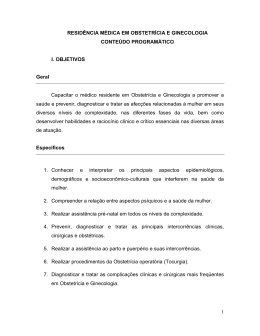 1 RESIDÊNCIA MÉDICA EM OBSTETRÍCIA E GINECOLOGIA