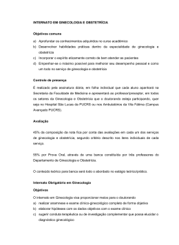 INTERNATO EM GINECOLOGIA E OBSTETRÍCIA