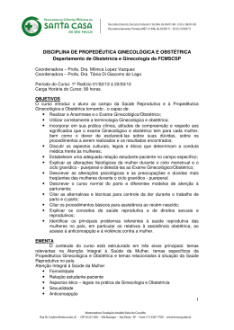 1 DISCIPLINA DE PROPED&Ecirc;UTICA GINECOL&Oacute;GICA E