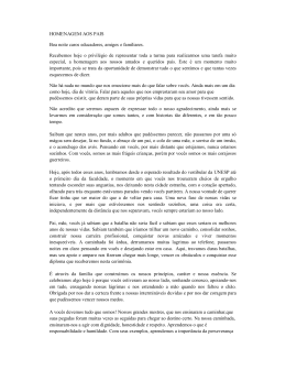 homenagem que os formandos fizeram aos pais