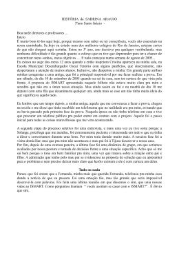 HIST&Oacute;RIA da SABRINA ARAUJO
