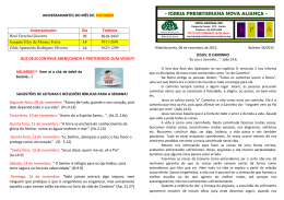 36. Boletim 36. 08 Novembro 2015 - igreja presbiteriana nova alian&ccedil;a