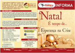 informa - Igreja Batista Filad&eacute;lfia de Canoas