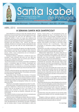 ABRIL l QUI 5 - Par&oacute;quia Santa Isabel de Portugal