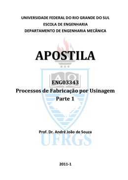 Processos de Fabrica&ccedil;&atilde;o por Usinagem