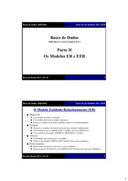 Bases de Dados Parte II Os Modelos ER e EER