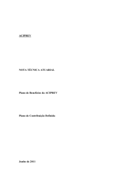 ACIPREV NOTA T&Eacute;CNICA ATUARIAL Plano de Benef&iacute;cios da