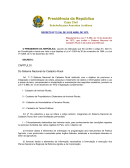 Decreto N&ordm; 72.106 - 18/04/1973