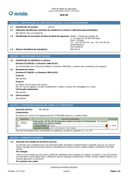 Ficha de Seguran&ccedil;a