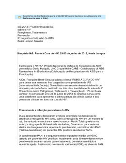 IAS 2013: 7ª Conferência da IAS sobre o HIV Patogênese