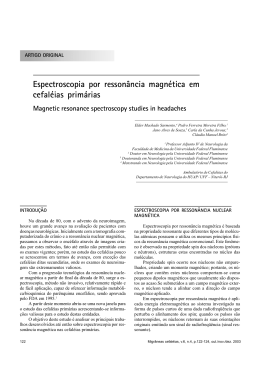 Espectroscopia por ressonância magnética em cefaléias primárias