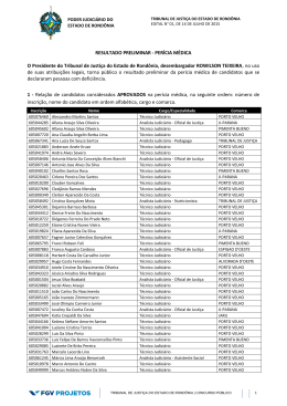 RESULTADO PRELIMINAR - PER&Iacute;CIA M&Eacute;DICA O Presidente do
