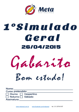 Simulado-gabarito - Meta Vestibulares
