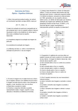 Exercícios de Física Óptica – Espelhos Esféricos