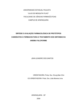 S&iacute;ntese e avalia&ccedil;&atilde;o farmacol&oacute;gica de prot&oacute;tipos candidatos &agrave;