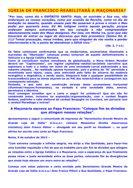 320 - Igreja de Francisco reabilitar&aacute; ma&ccedil;onaria
