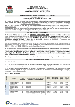 Edital Concurso Prefeitura Balsa Nova 2015