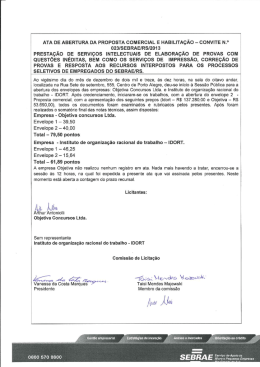 ATA DE ABERTURA DA PROPOSTA cOIIIIERcIAI. E