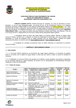Edital Concurso Chapada RS