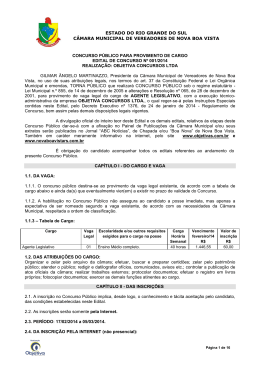edital de concurso n&ordm; 001/2014 - Prefeitura Municipal de Nova Boa