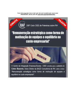 Favor n&atilde;o responder esse e-mail, pois n&atilde;o ser&aacute; recebido pelo