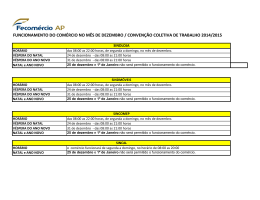 Funcionamento do Com&eacute;rcio no m&ecirc;s de dezembro