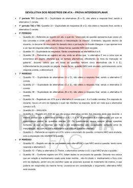 Devolutiva das ocorr&ecirc;ncias registradas na Prova Inter.