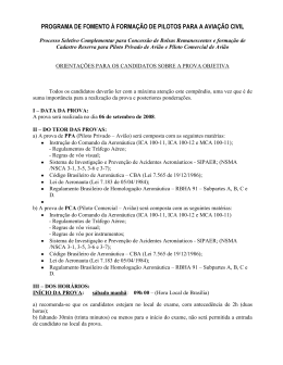 Orienta&ccedil;&otilde;es para os candidatos sobre a prova objetiva