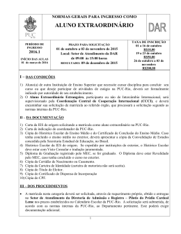 ALUNO EXTRAORDIN&Aacute;RIO - PUC-Rio