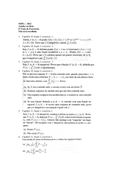 IMPA &ndash; 2012 An&aacute;lise na Reta 6a Lista de Exerc&iacute;cios N&atilde;o ser&aacute;