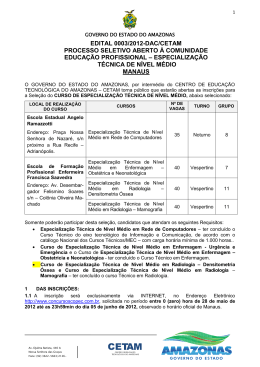 Especializa&ccedil;&atilde;o T&eacute;cnica de N&iacute;vel M&eacute;dio em Rede de