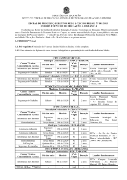 Edital REDE E-TEC DO BRASIL N&ordm; 001/2013