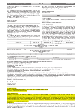 prorrogação das inscrições