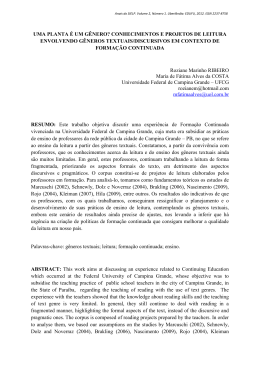 uma planta é um gênero? conhecimentos e projetos de leitura