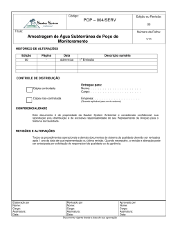 POP – 004/SERV Amostragem de Água Subterrânea de Poço de
