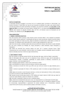 1 VESTIBULAR SOCIAL 2011/2 Edital e