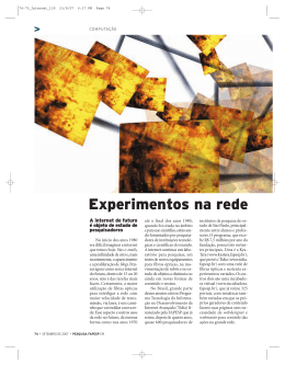 Experimentos na rede - Revista Pesquisa FAPESP
