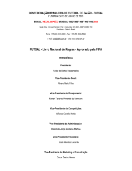 FUTSAL - Livro Nacional de Regras - Aprovado pela FIFA