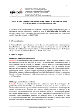 Edital Processo Seletivo 2016 &ndash; Doutorado - PPGE