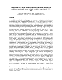 A geograficidade e alguns eventos clim&aacute;ticos ocorridos no